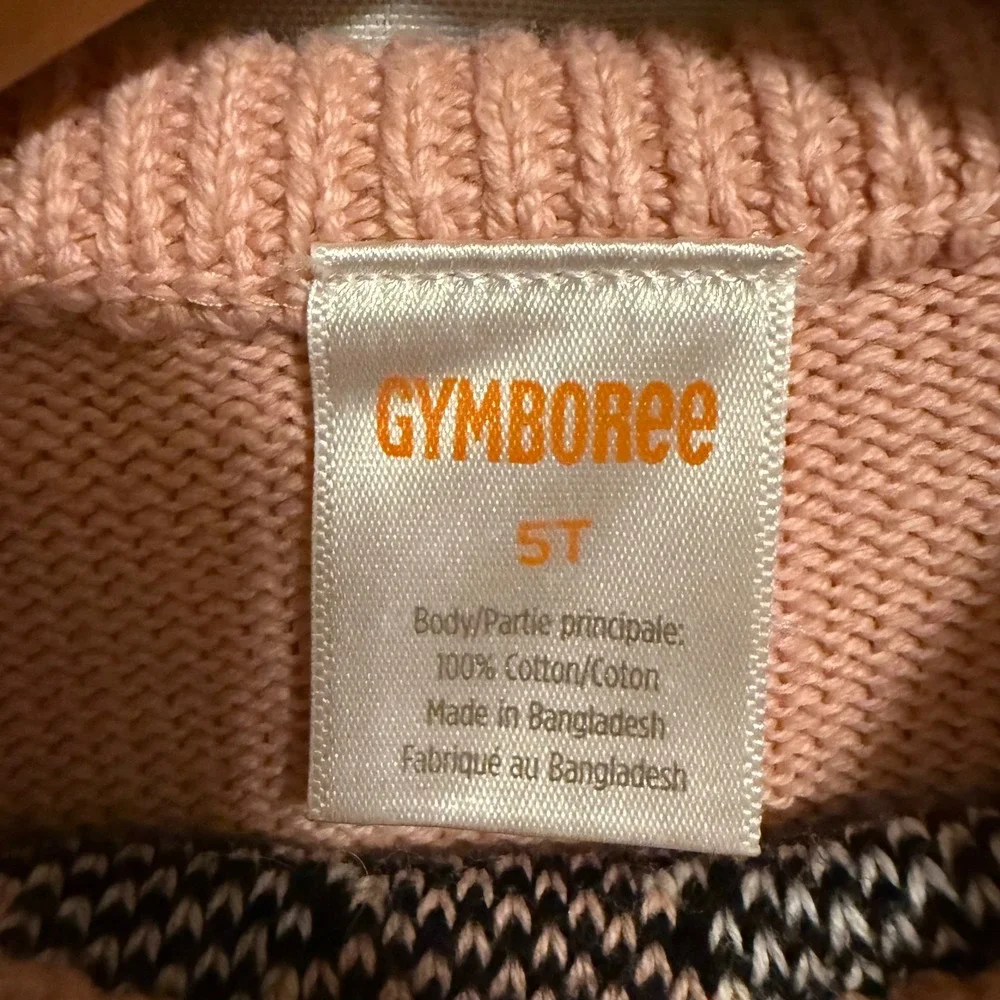 Gymboree Girls‎ Pink Argyle Cable Knit Sweater Dress Size 5T Long Sleeve Ruffle
